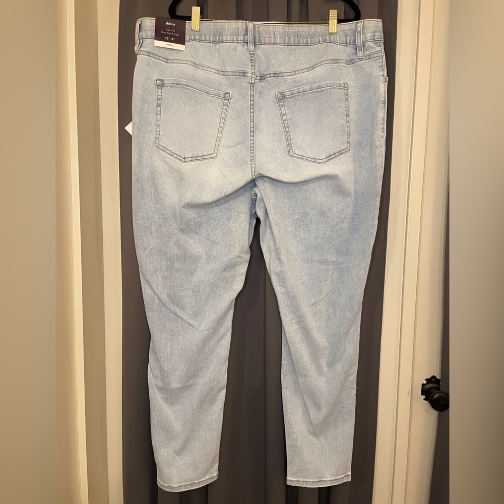 Ava & Viv Jeans High Rise Skinny Light Wash Size 22 Plus Size - Picture 2 of 15